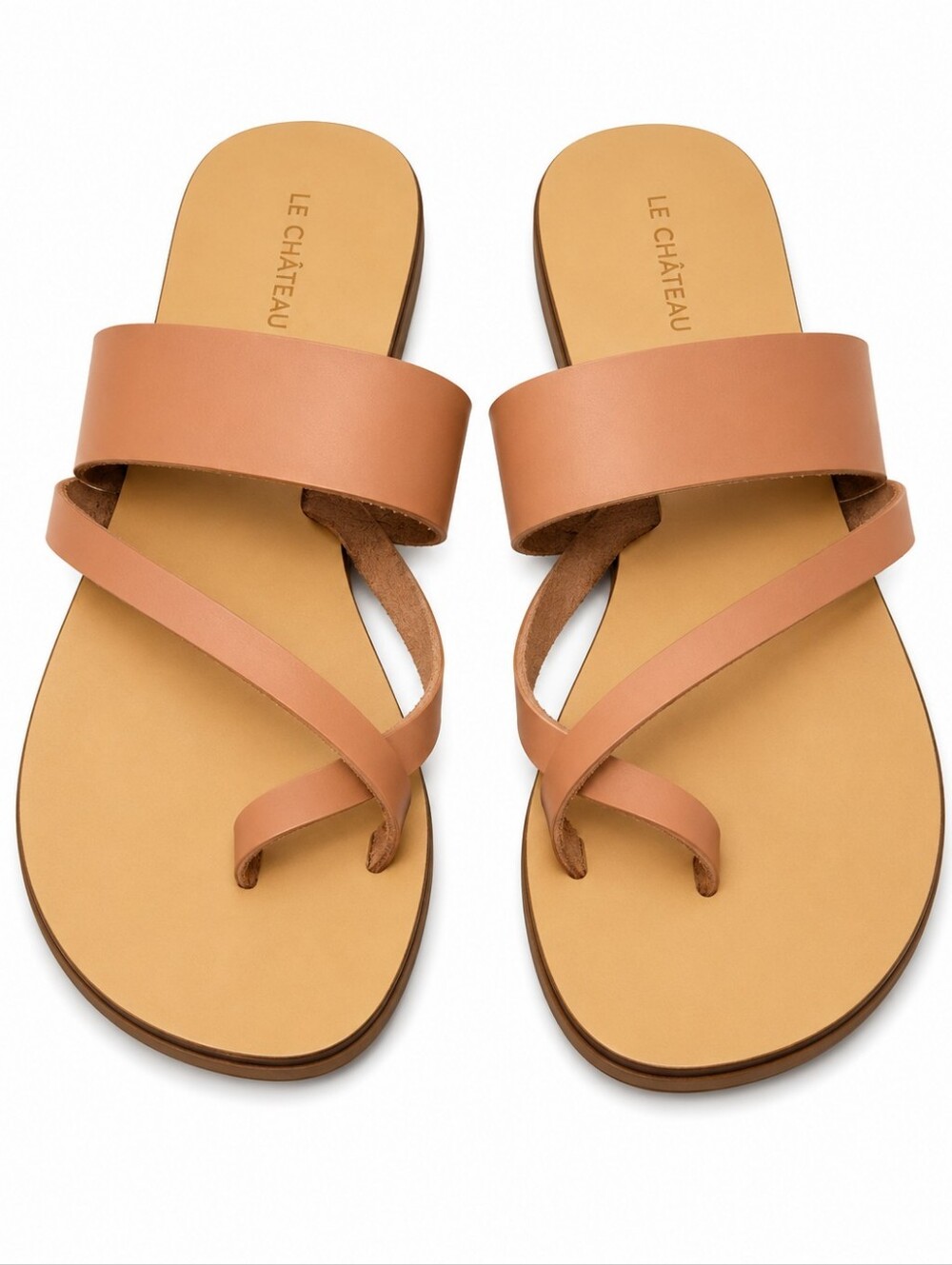 Le Chateau Women's Leather Nude Sandals Sz 8